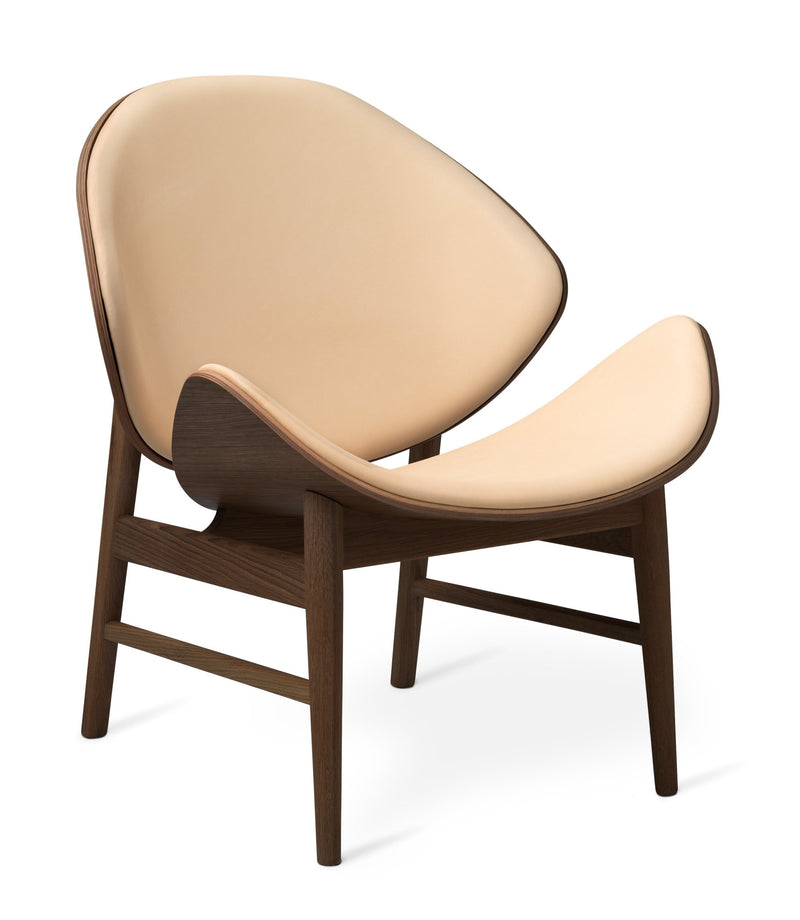The Orange Lounge Chair - Upholstered Back and Seat - Warm Nordic - Chairs - Black Leather/ Black Oak - HORNE