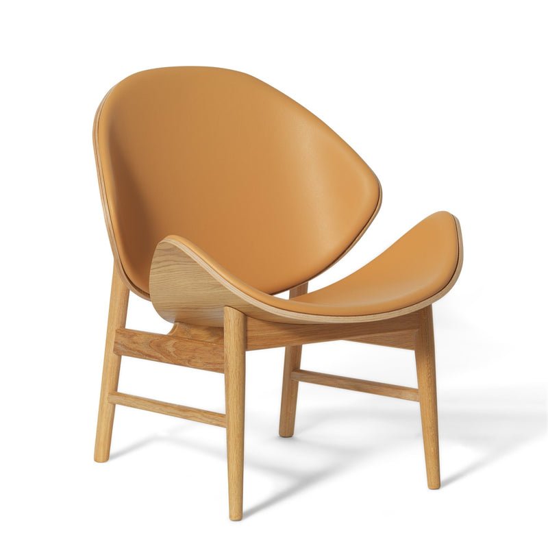 The Orange Lounge Chair - Upholstered Back and Seat - Warm Nordic - Chairs - Black Leather/ Black Oak - HORNE
