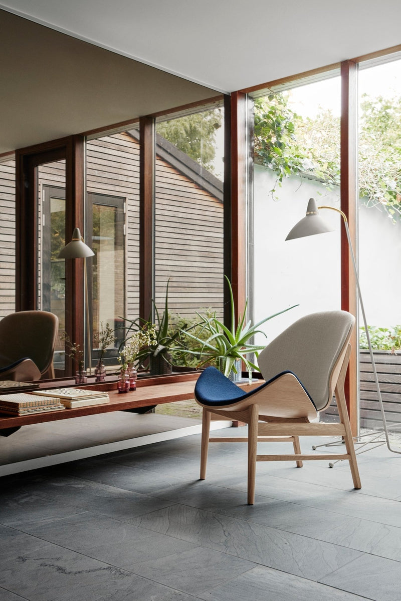 The Orange Lounge Chair - Upholstered Back and Seat - Warm Nordic - Chairs - Black Leather/ Black Oak - HORNE
