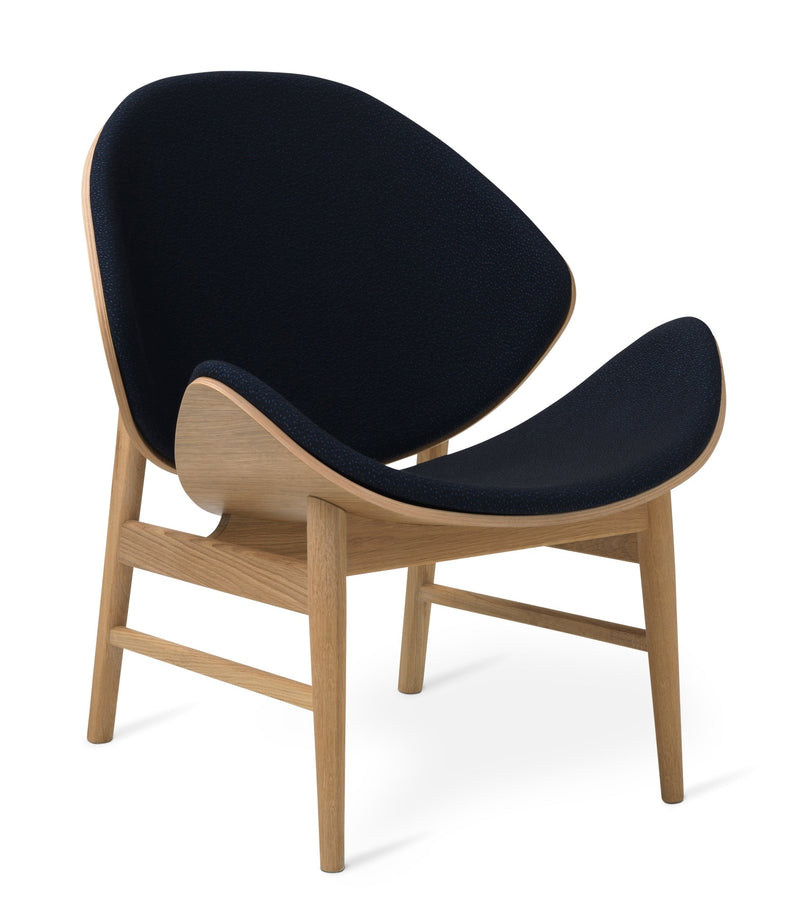 The Orange Lounge Chair - Upholstered Back and Seat - Warm Nordic - Chairs - Black Leather/ Black Oak - HORNE