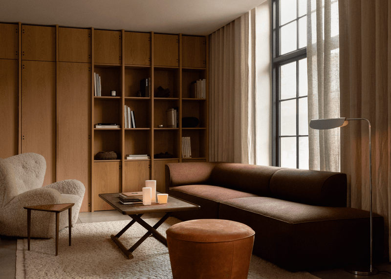 The Tired Man Chair & Footstool - Sheepskin - Audo Copenhagen - Chairs - Chair Only - Natural Oak - Honey - HORNE