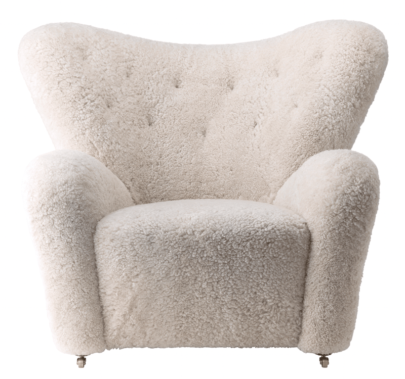 The Tired Man Chair & Footstool - Sheepskin - Audo Copenhagen - Chairs - Chair Only - Natural Oak - Honey - HORNE