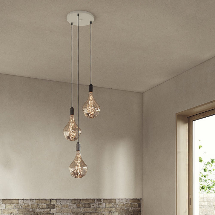 Triple Pendant - Tala - White - Walnut - Voronoi II - HORNE