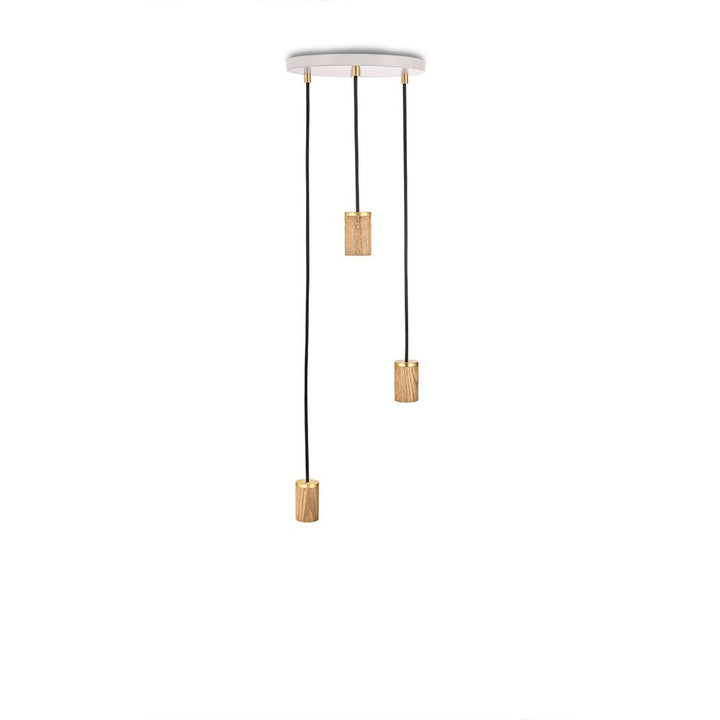 Triple Pendant - Tala - White - Oak - No Bulb - HORNE