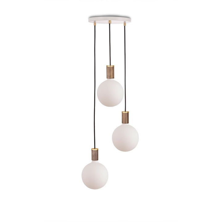 Triple Pendant - Tala - White - Walnut - Sphere IV - HORNE