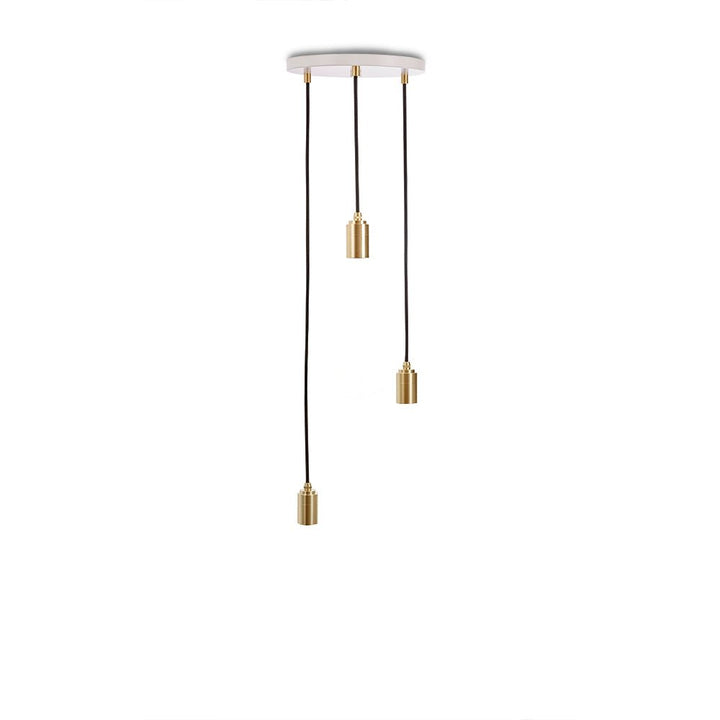 Triple Pendant - Tala - White - Brass - No Bulb - HORNE