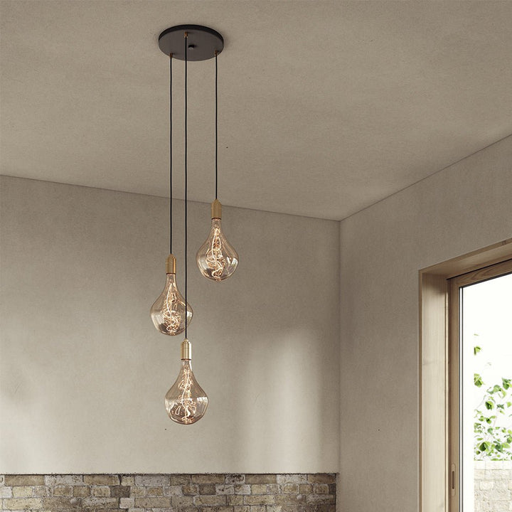 Triple Pendant - Tala - White - Walnut - Voronoi II - HORNE