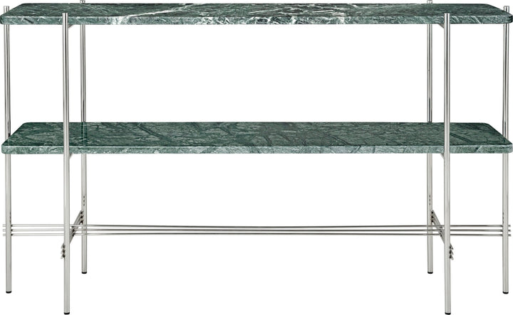 TS Console - 2 Racks - Polished Steel - Gubi - Tables + Desks - Green Guatemala Marble - HORNE