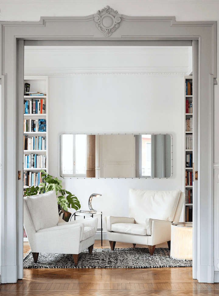 TS Side Table Round - Polished Steel - Gubi - Tables + Desks - Neutral White Travertine - HORNE