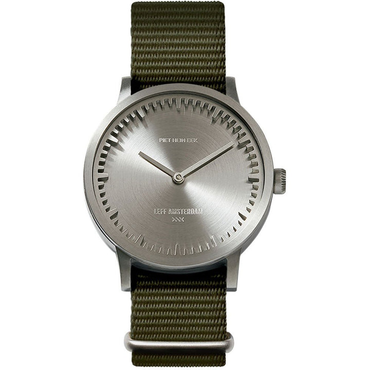 Tube Watch T32 - Leff Amsterdam - Clocks + Watches - Steel Face - Green Nato Strap - HORNE