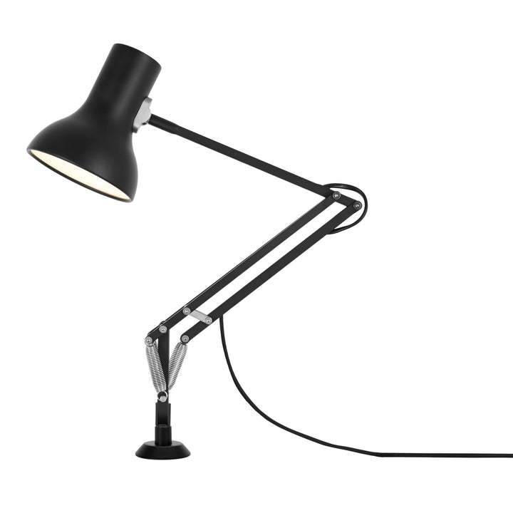 Type 75 Mini Lamp with Desk Insert - Anglepoise - Table + Task - Jet Black - HORNE