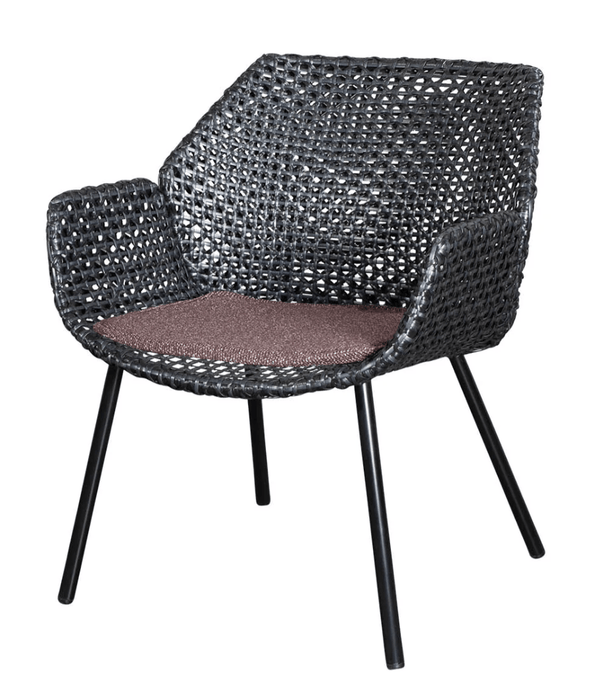Vibe Lounge Chair - Cane Line - Outdoor Furniture - Black / Graphite - Dark Bordeaux Wove - HORNE
