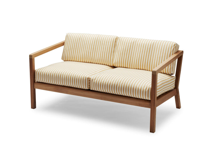 Virkelyst Sofa - Skagerak by Fritz Hansen - Outdoor Furniture - Teak / Golden Yellow Stripe - HORNE