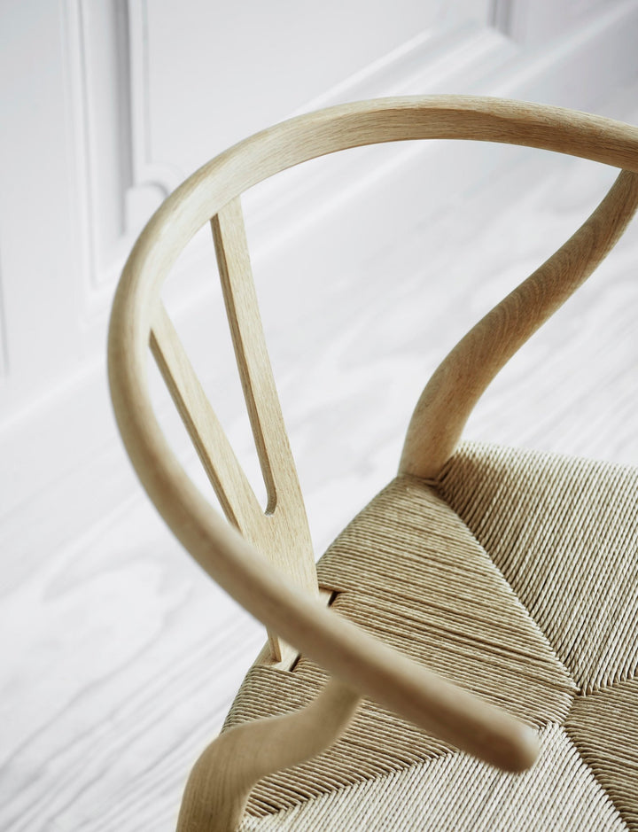 Wishbone Chair CH24 - Natural Paper Cord - Carl Hansen & Son - Chairs - Oak - White Oil Finish - HORNE