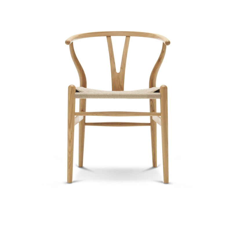 Wishbone Curved Paper Cord and Wood Chair